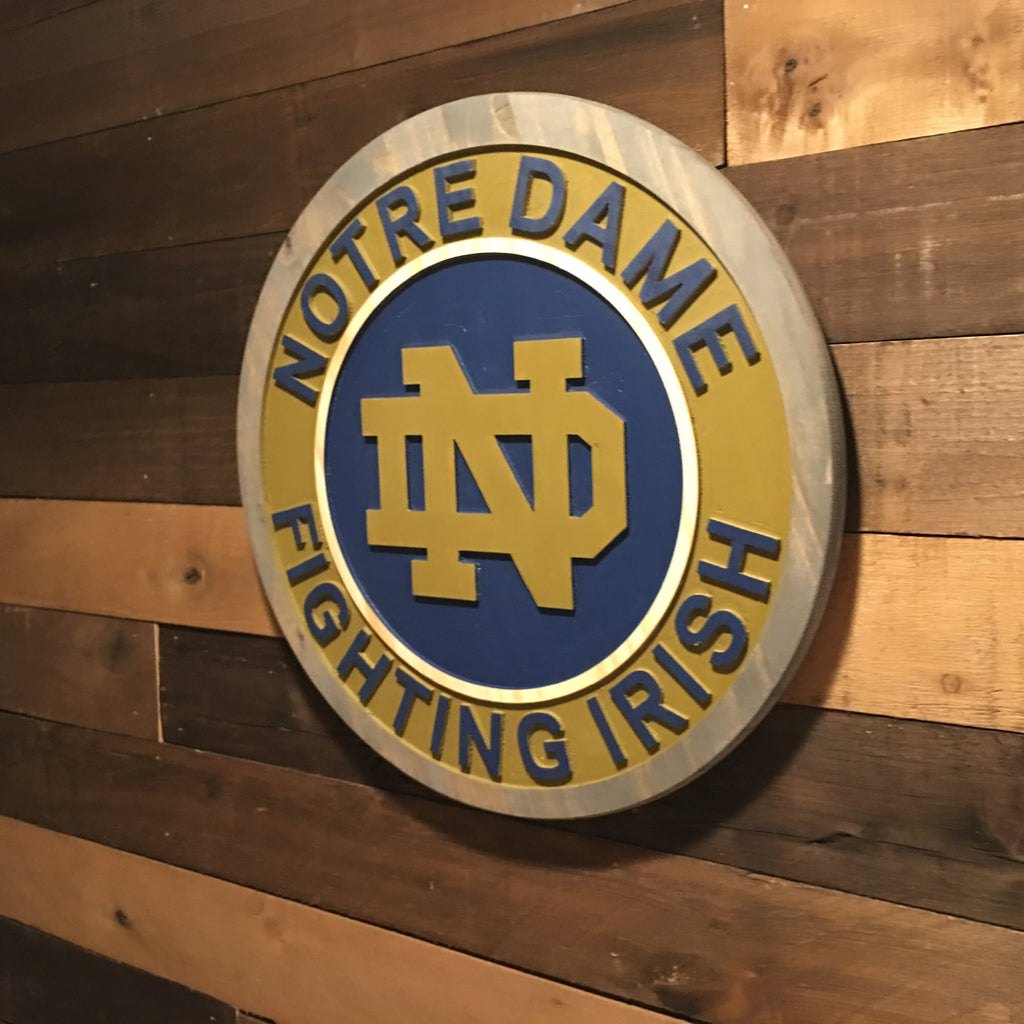 Notre Dame Fighting Irish Wood Sign – Handcrafted Wall Decor