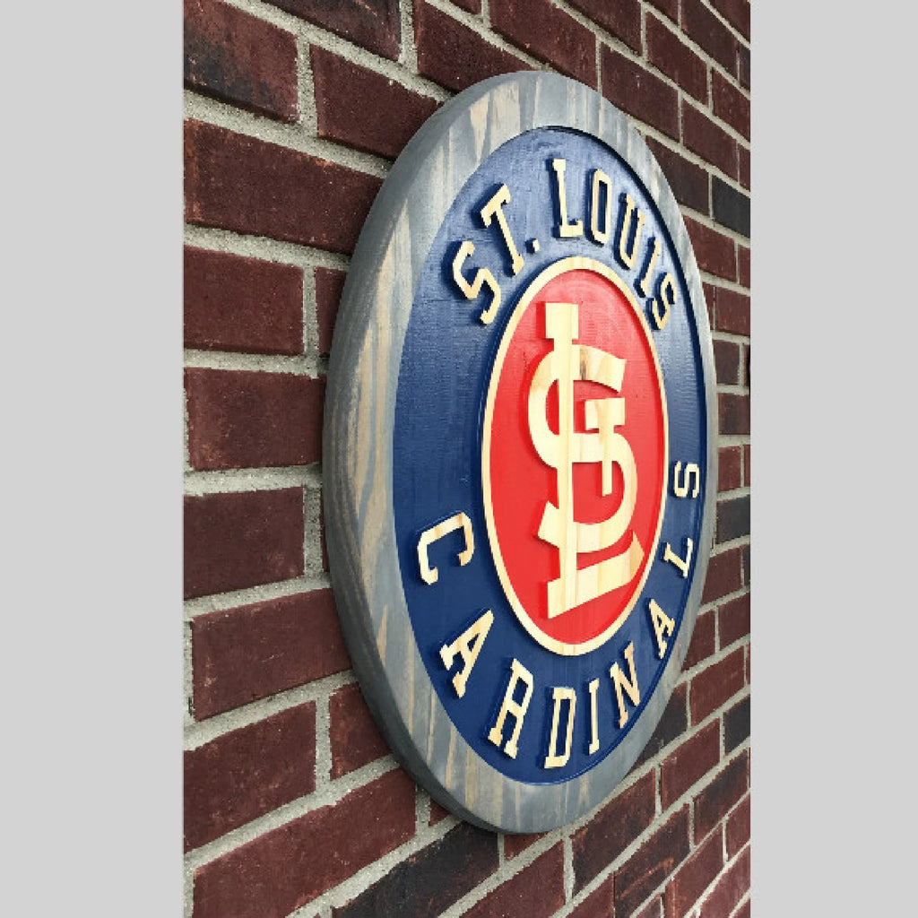 St. Louis Cardinals Wood Sign – Hand-Carved Solid Wood Wall Art