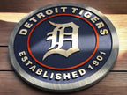 Detroit Tigers wood sign side view