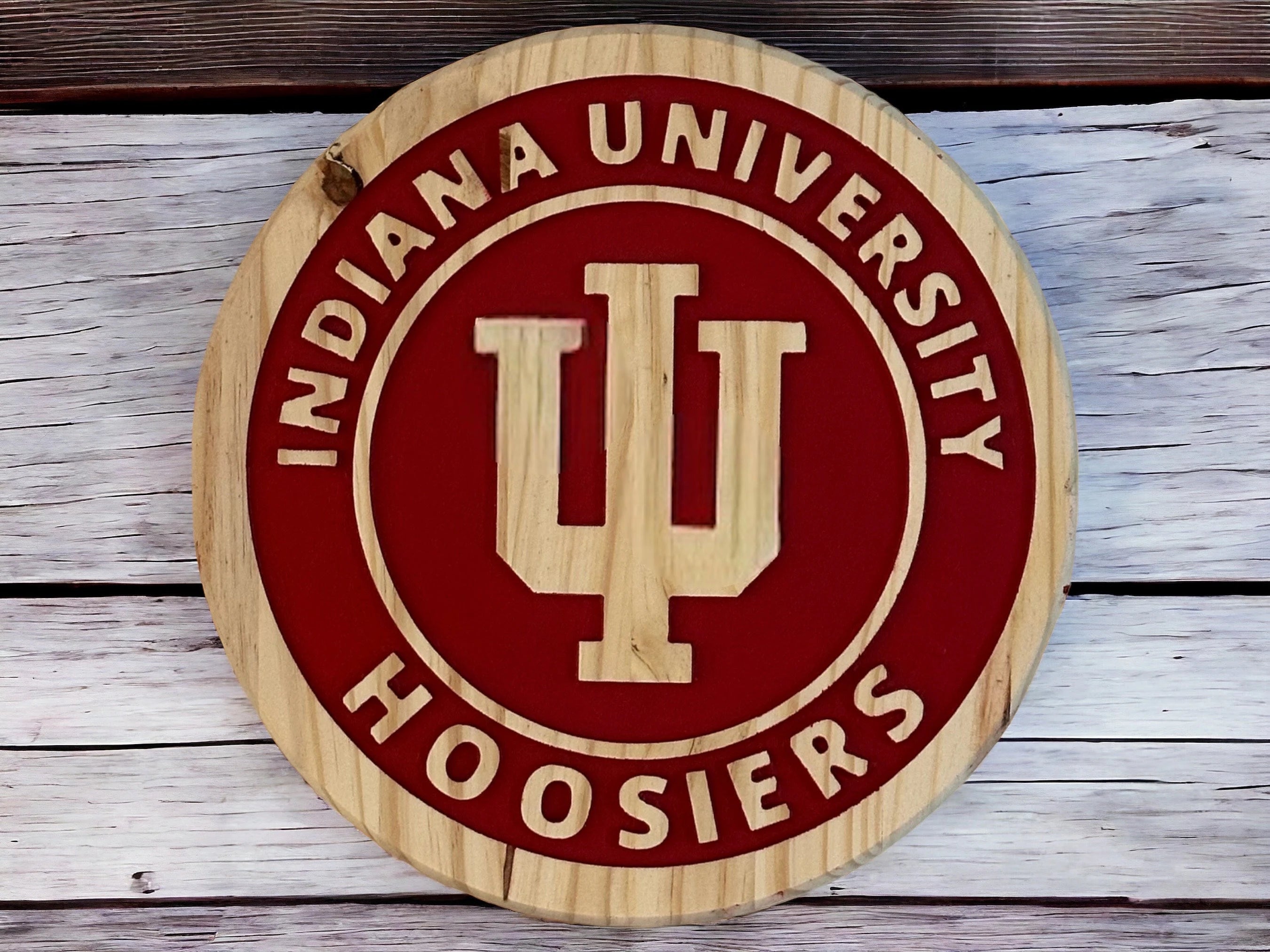 Indiana University Wood Sign – Hoosiers Wall Decor | IU Fan Gift, College Dorm, Man Cave &amp; Game Room Sign