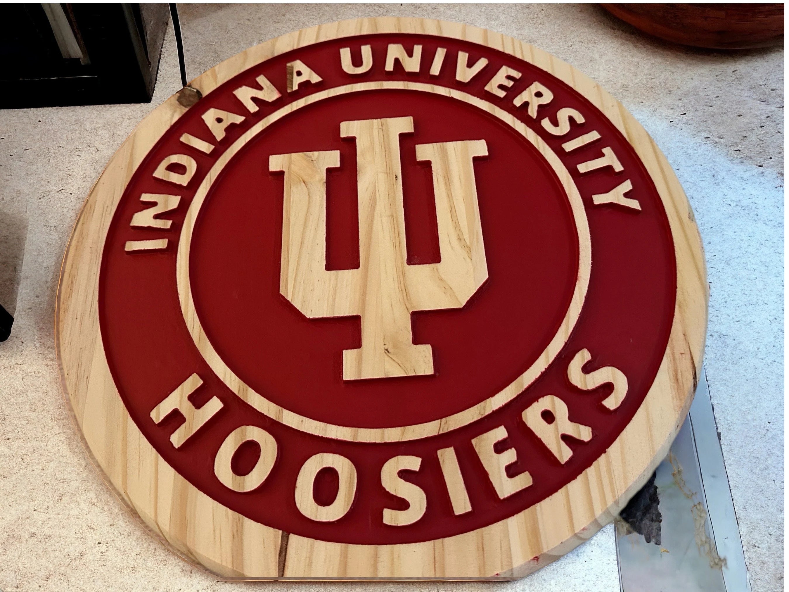 Indiana University Wood Sign – Hoosiers Wall Decor | IU Fan Gift, College Dorm, Man Cave &amp; Game Room Sign