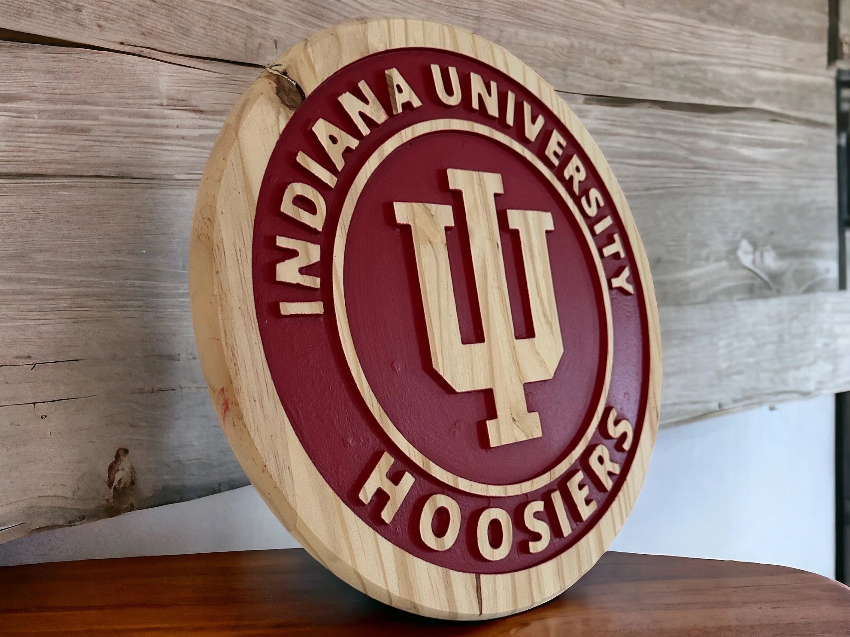 Indiana University Wood Sign – Hoosiers Wall Decor | IU Fan Gift, College Dorm, Man Cave &amp; Game Room Sign