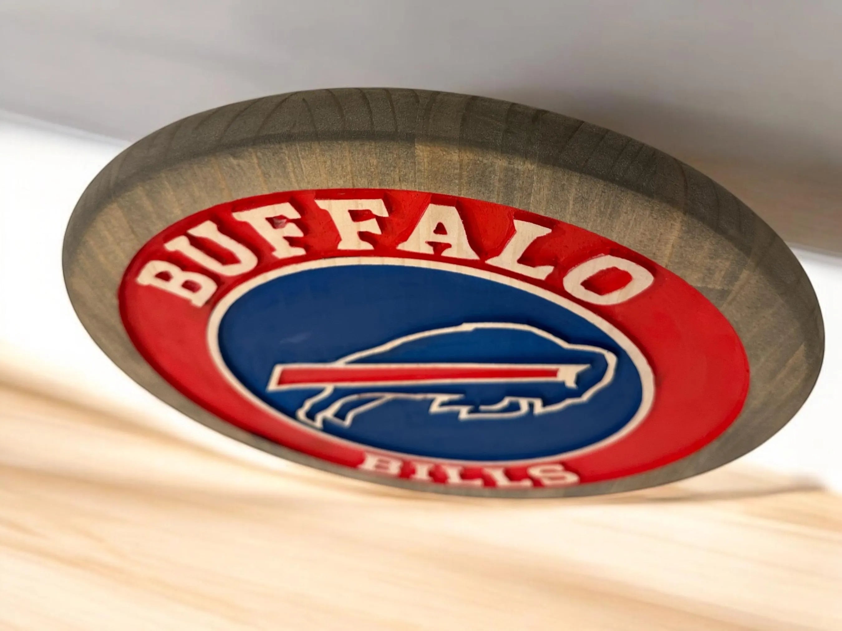 Buffalo Bills Wood Sign – Hand-Carved Solid Wood Wall Art
