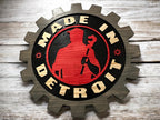 Made in Detroit Gear Sign mounted
