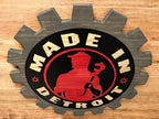Made in Detroit Gear Sign close up