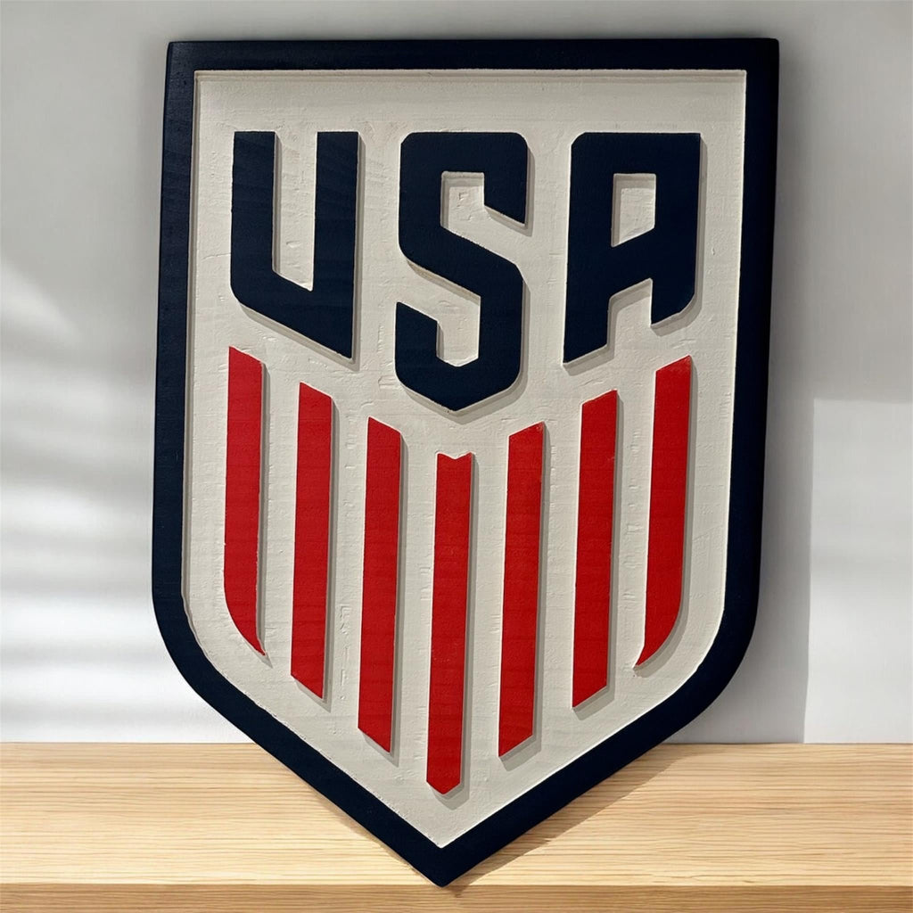 USA Soccer Shield carved depth