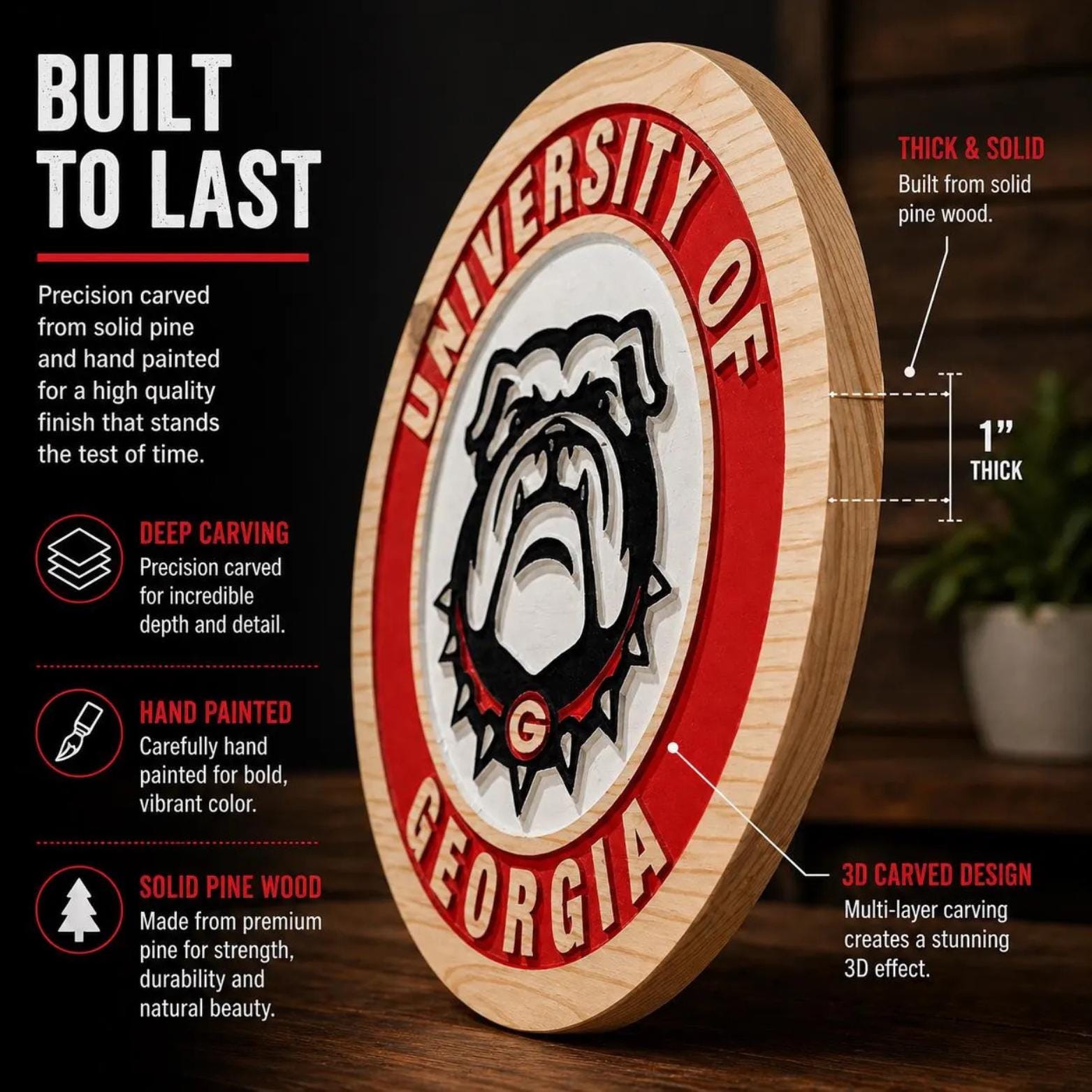 UGA Bulldogs size reference