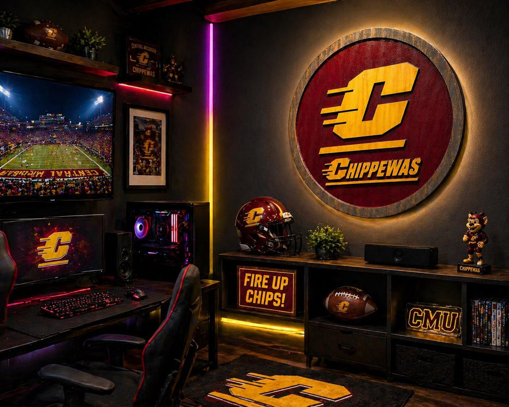 CMU Chippewas hand painted