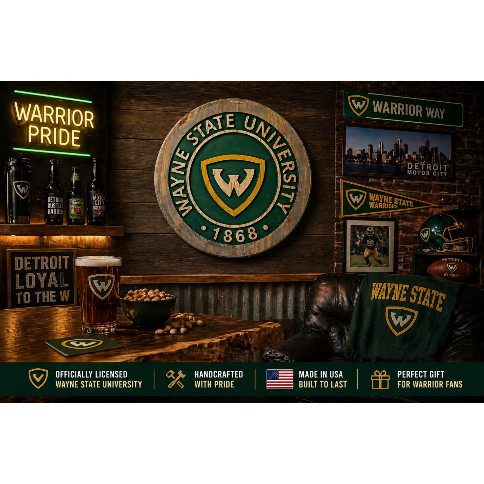 Wayne State Warriors in room
