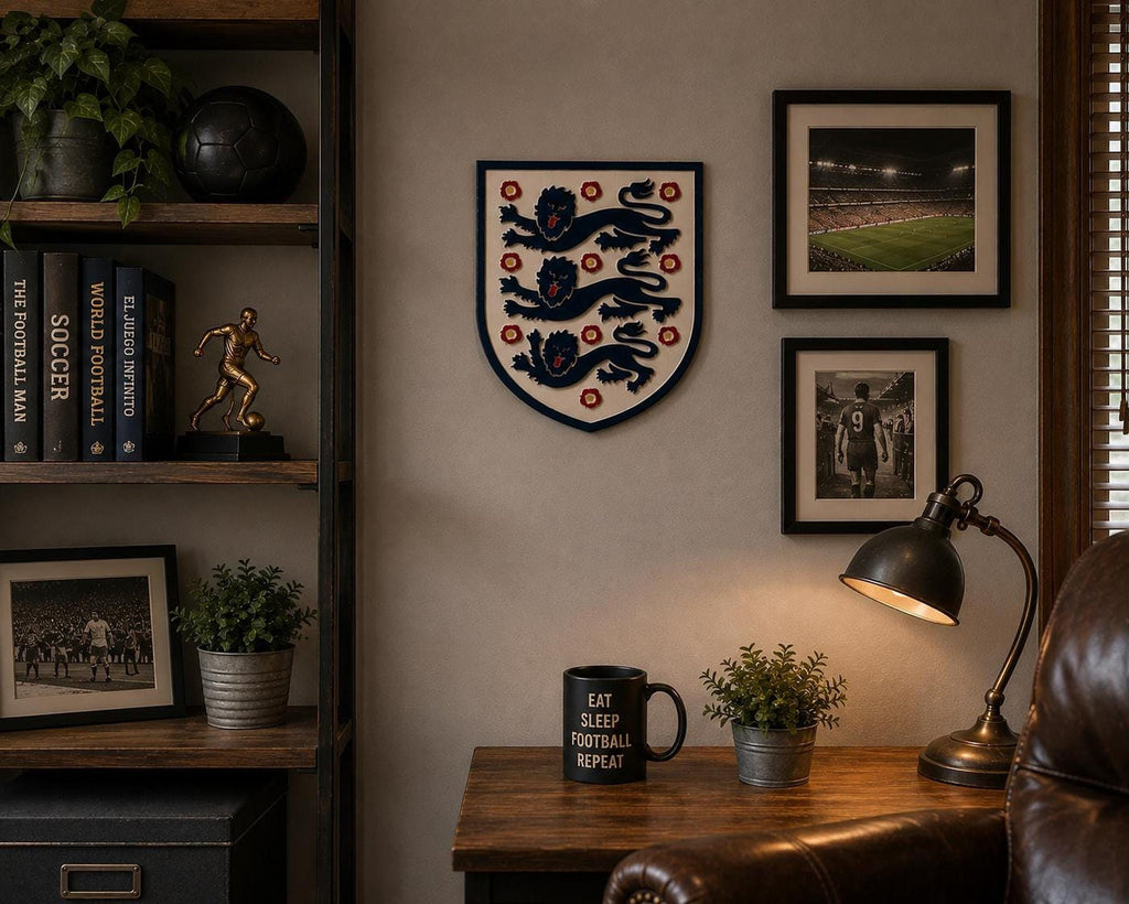 England Three Lions carved wood sign – photo 6