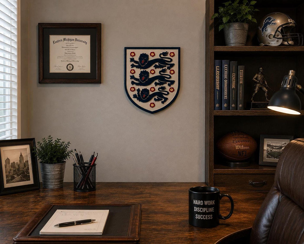 England Three Lions carved wood sign – photo 7
