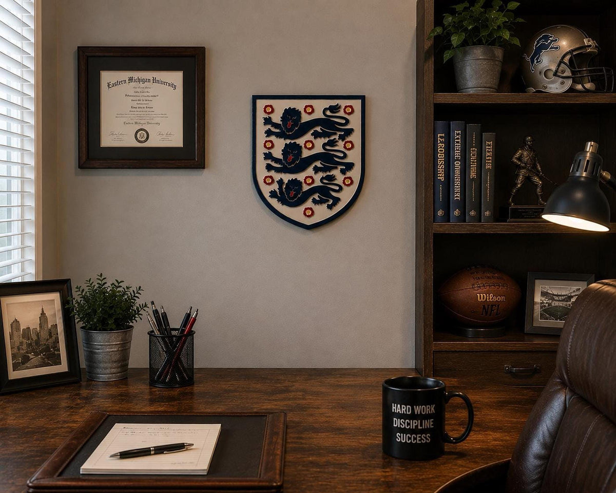 England Three Lions carved wood sign – photo 7