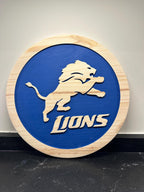 Detroit Lions Leaping Lion carved wood sign – photo 3