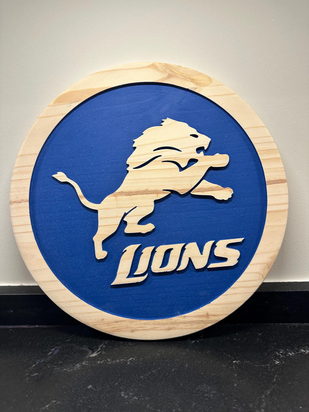 Detroit Lions Leaping Lion carved wood sign – photo 5