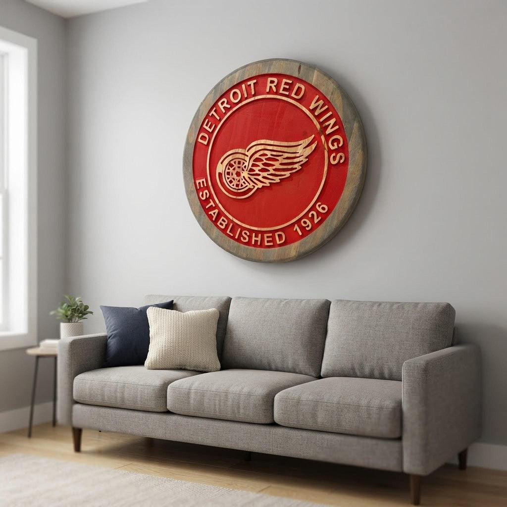 Detroit Red Wings Est. 1926 carved wood sign – photo 8