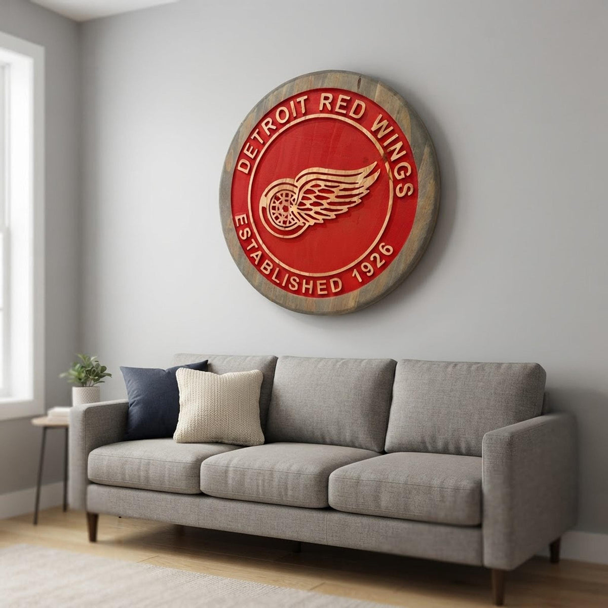 Detroit Red Wings Est. 1926 carved wood sign – photo 8