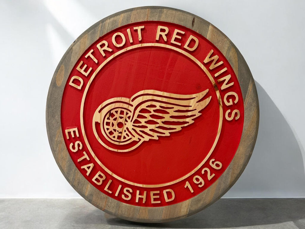Detroit Red Wings Est. 1926 carved wood sign – photo 1