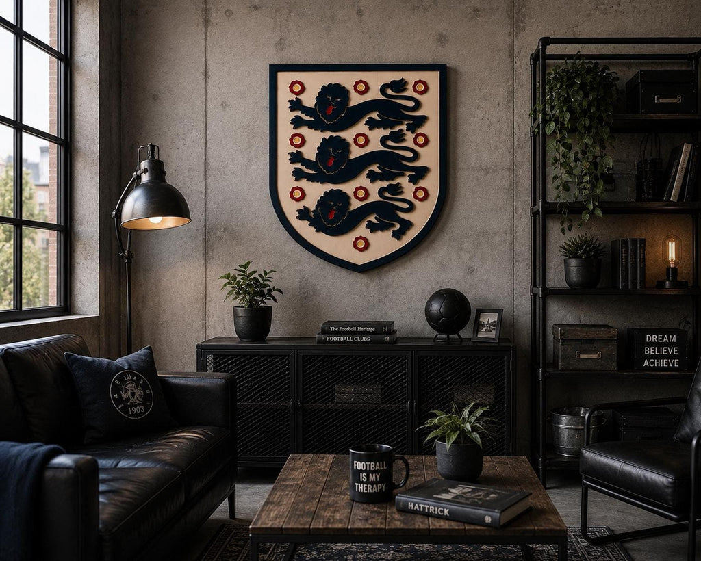 England Three Lions carved wood sign – photo 2