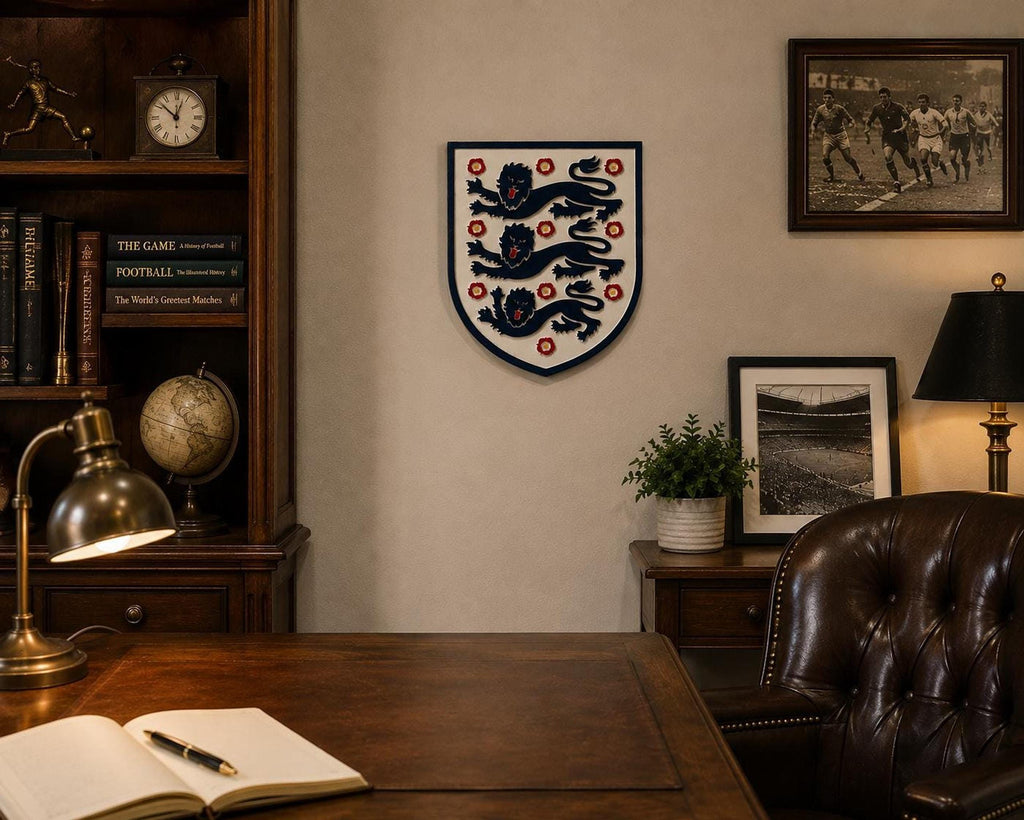 England Three Lions carved wood sign – photo 3