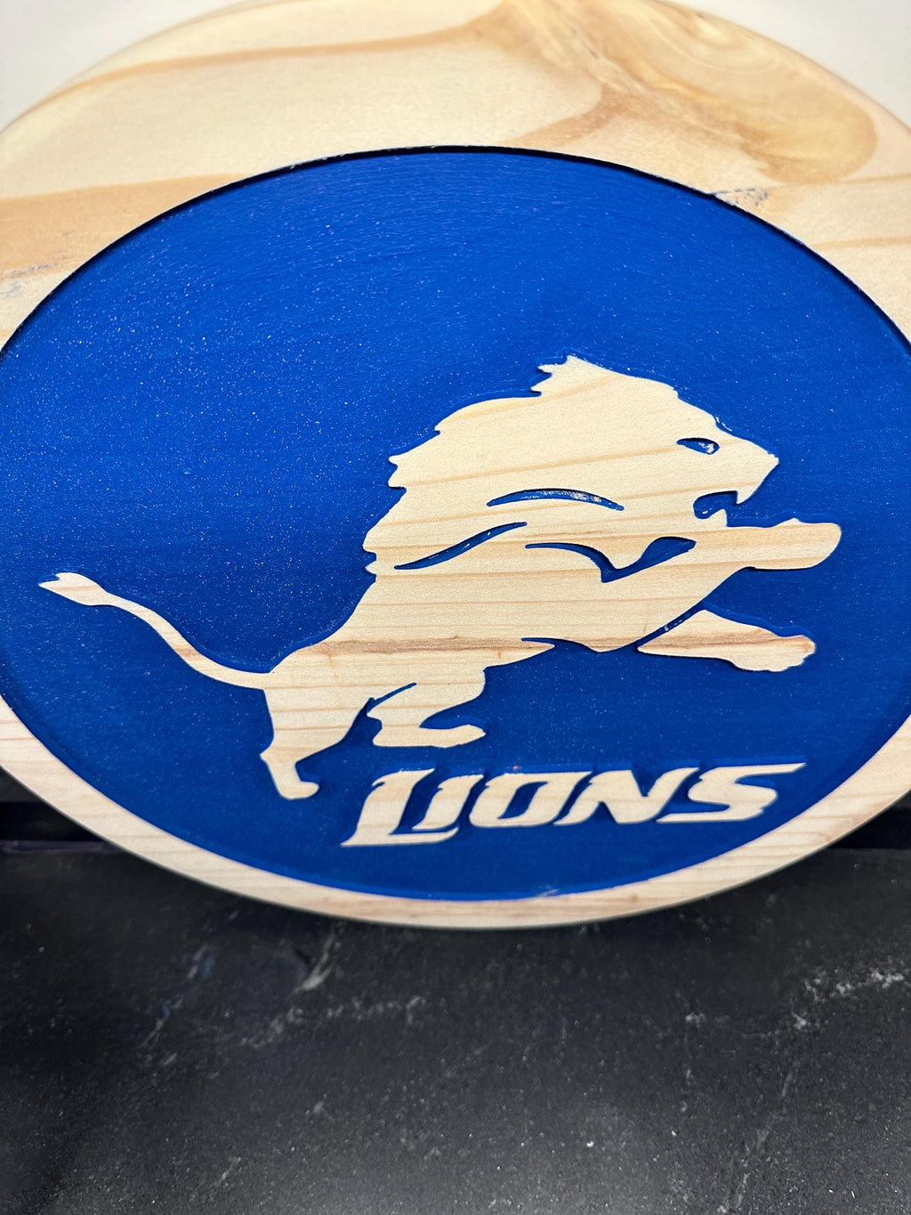 Detroit Lions Leaping Lion carved wood sign – photo 7