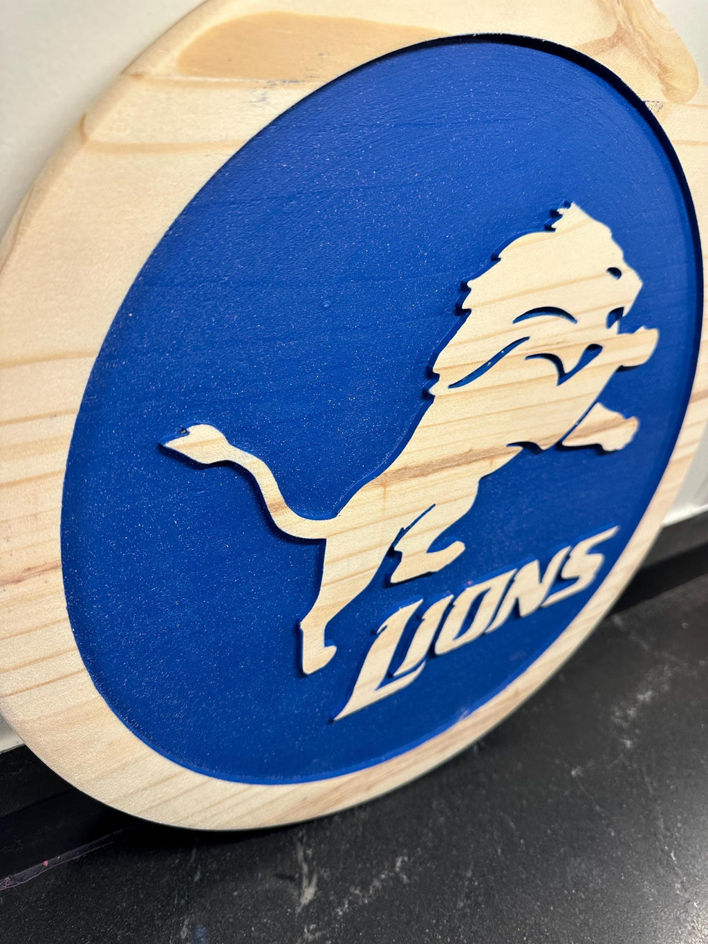 Detroit Lions Leaping Lion carved wood sign – photo 8