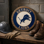 Detroit Lions Dark Blue carved wood sign – photo 7