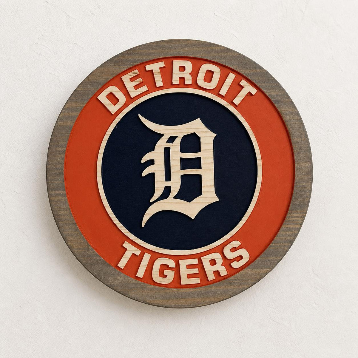 Detroit Tigers Old English D carved wood sign – photo 2