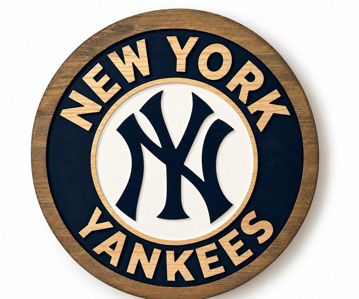 New York Yankees carved wood sign – photo 2