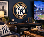 New York Yankees carved wood sign – photo 6