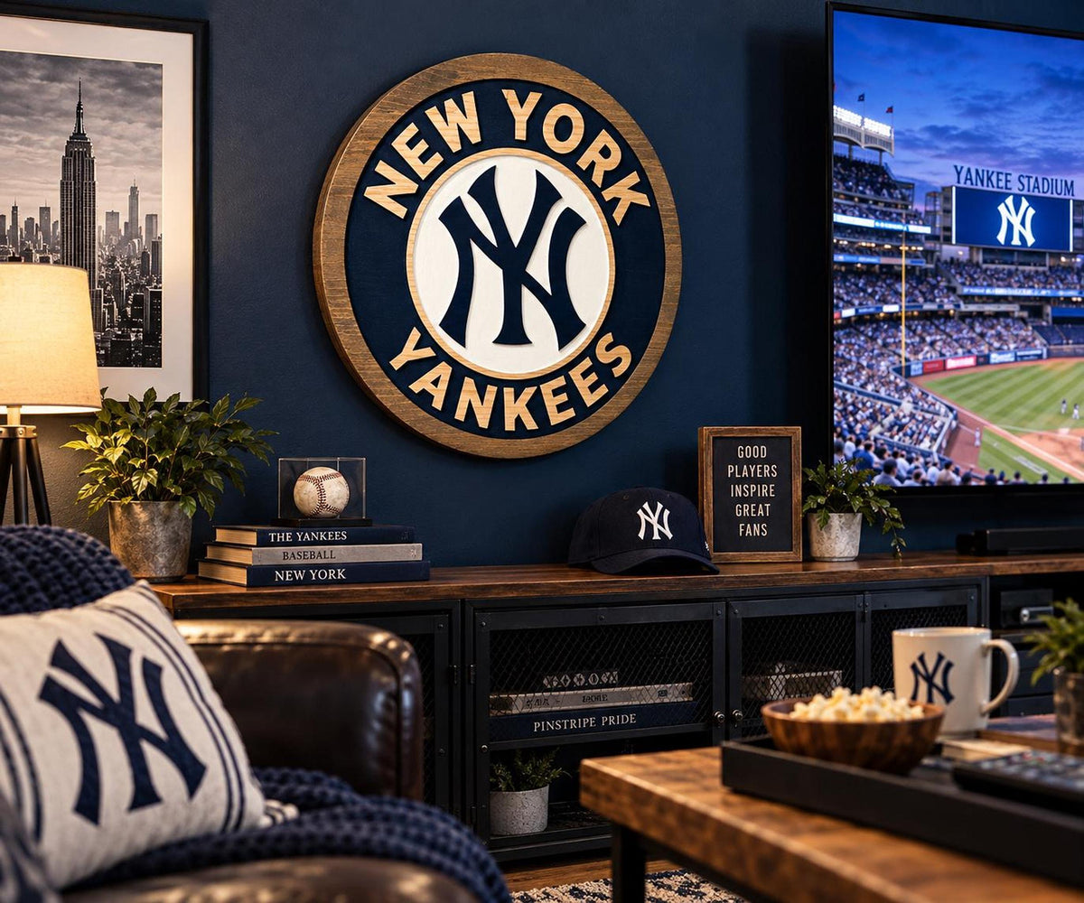 New York Yankees carved wood sign – photo 6