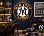 New York Yankees carved wood sign – photo 8