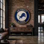 Detroit Lions Dark Blue carved wood sign – photo 3