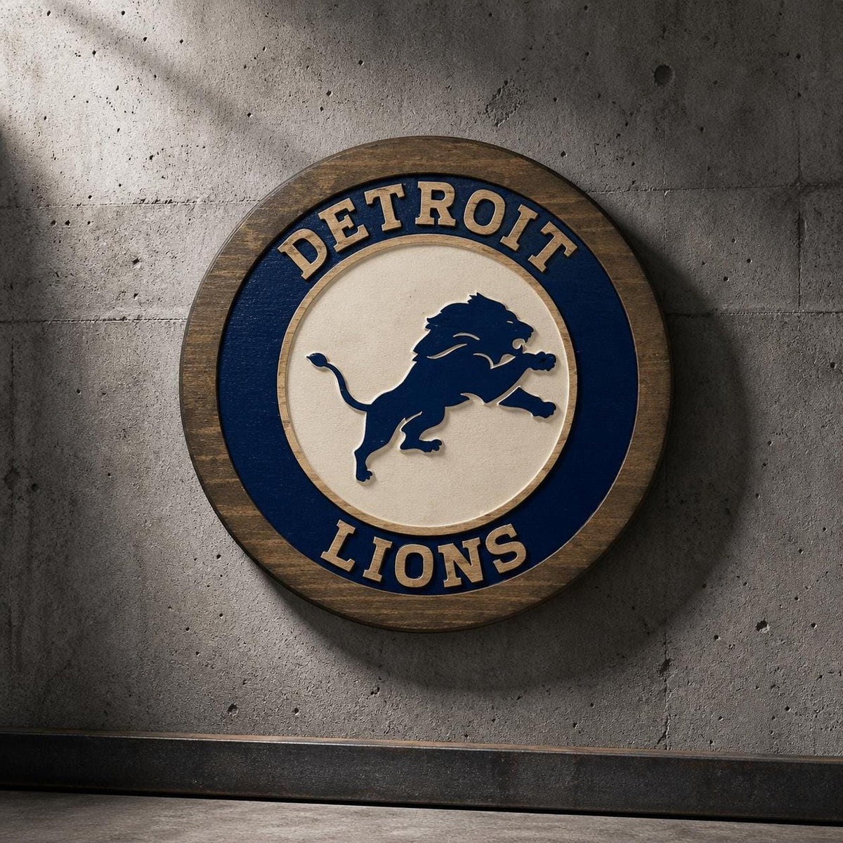 Detroit Lions Dark Blue carved wood sign – photo 6