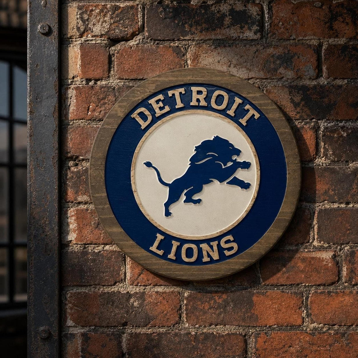 Detroit Lions Dark Blue carved wood sign – photo 2