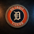 Detroit Tigers Old English D carved wood sign – photo 1