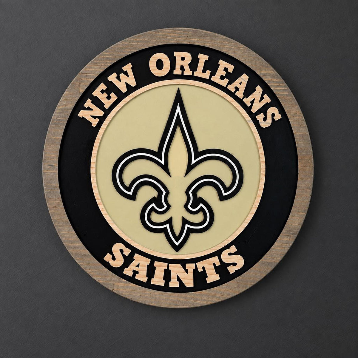 New Orleans Saints carved wood sign – photo 1
