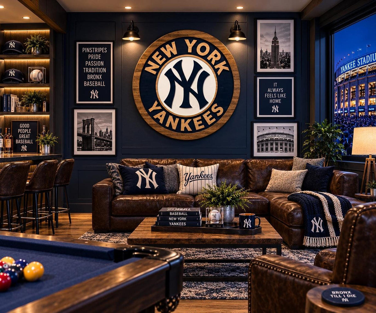 New York Yankees carved wood sign – photo 5