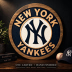 New York Yankees carved wood sign – photo 1