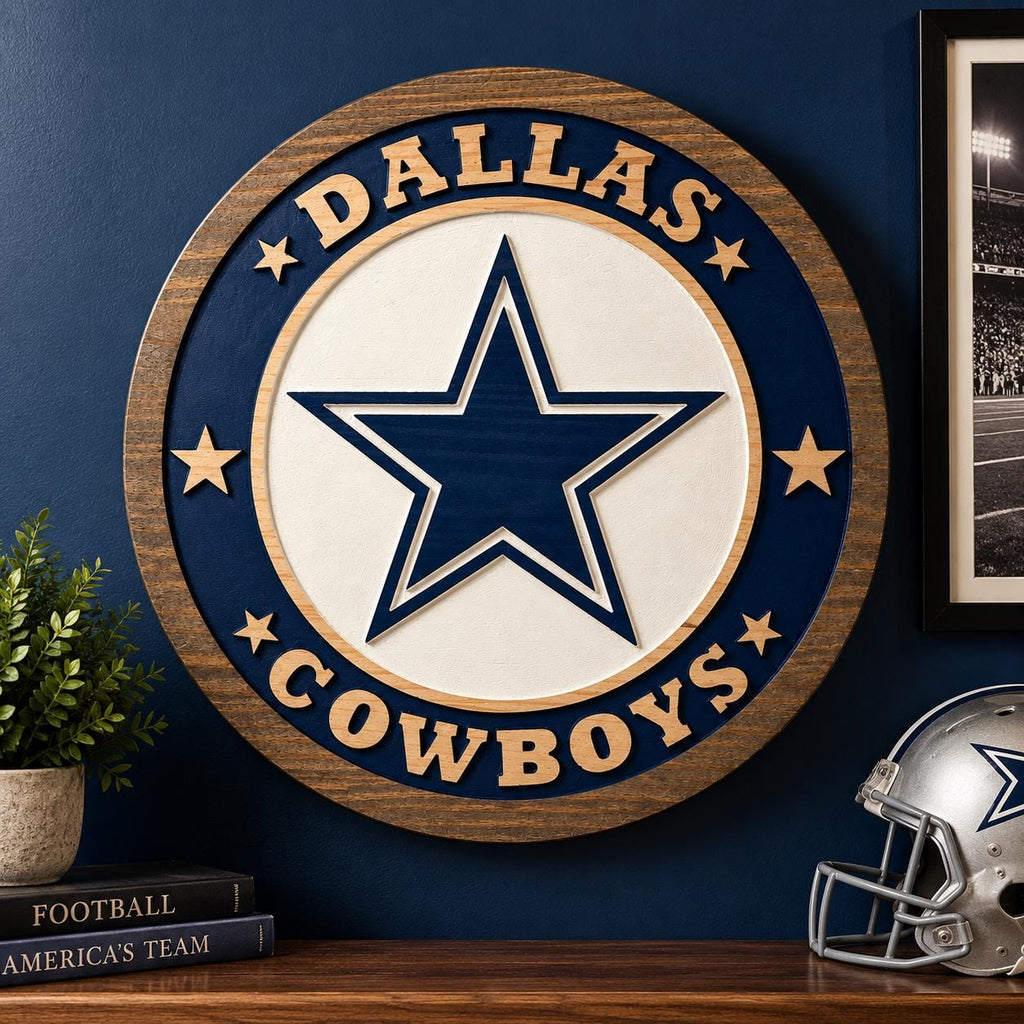 Dallas Cowboys carved wood sign – photo 1