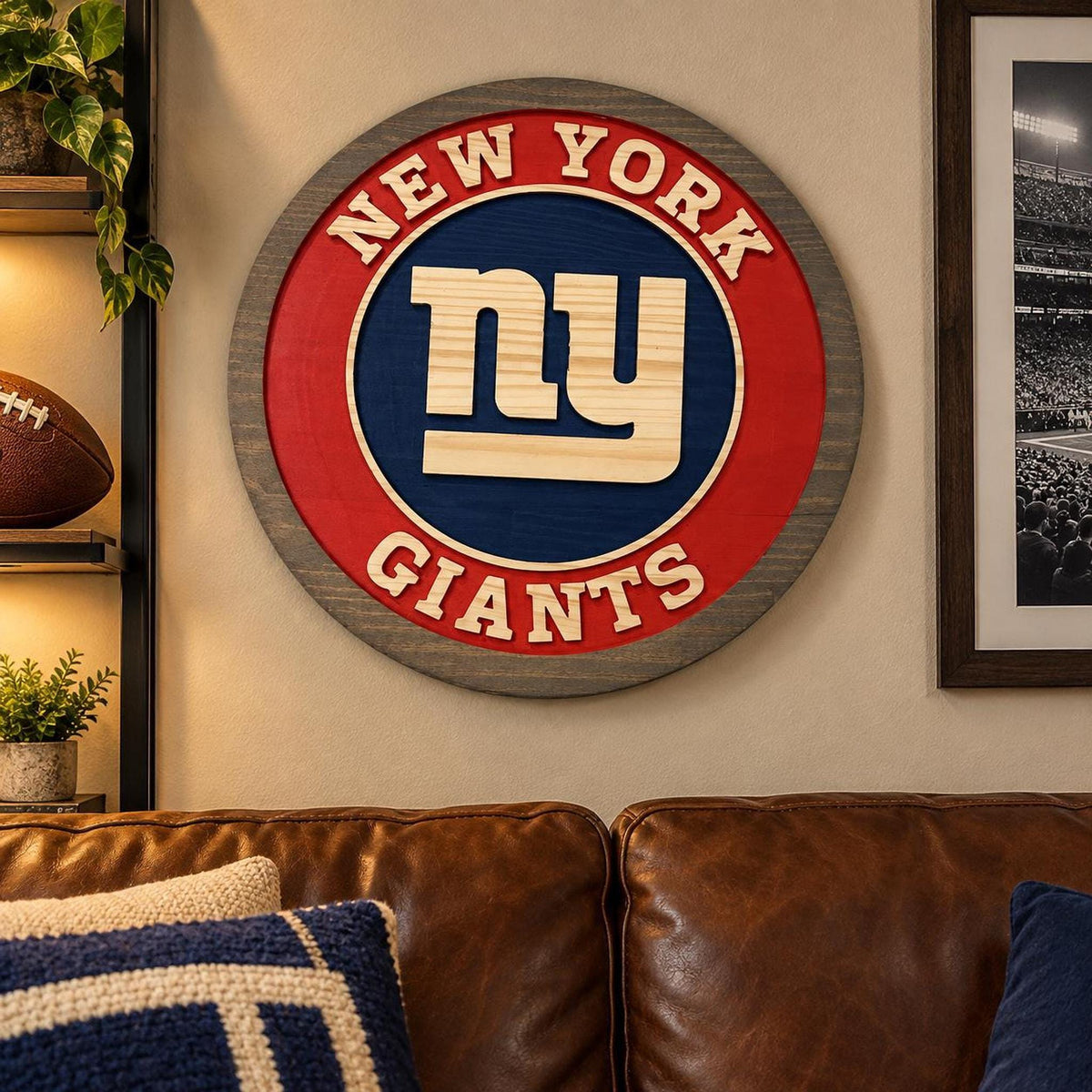 New York Giants carved wood sign – photo 2