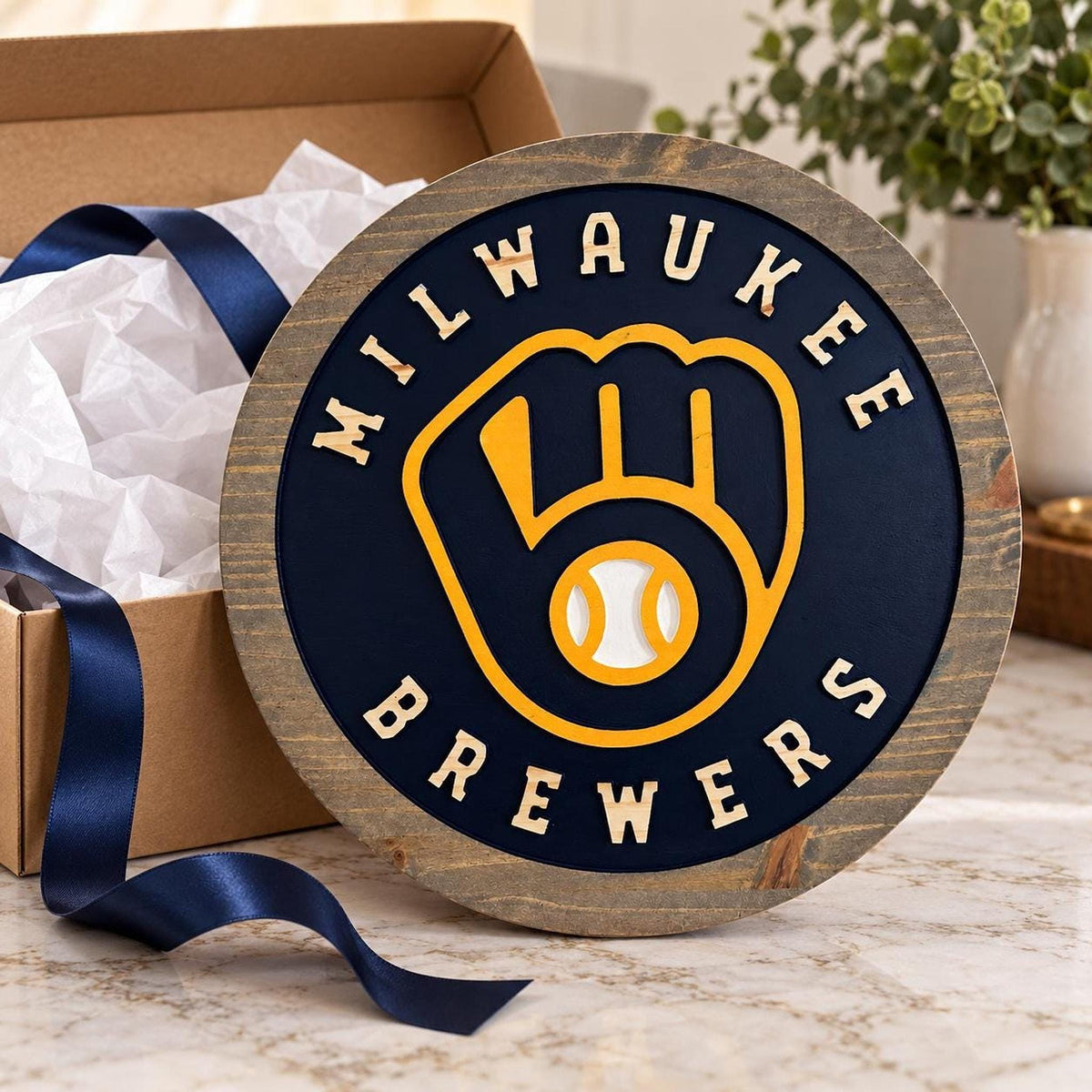 Milwaukee Baseball carved wood sign – photo 7