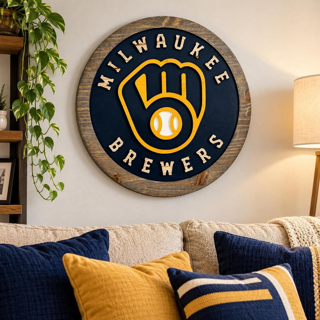 Milwaukee Baseball carved wood sign – photo 4