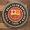 Handmade Barcelona Football Club Wood Sign: Deep Carved, Personalized